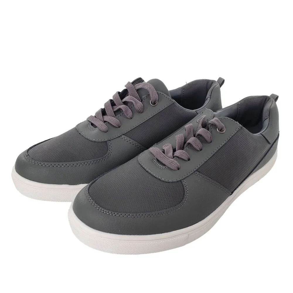 Weatherproof 11 Men Leather Sneakers Athleisure Retro Casual Shoes Vintage Gray